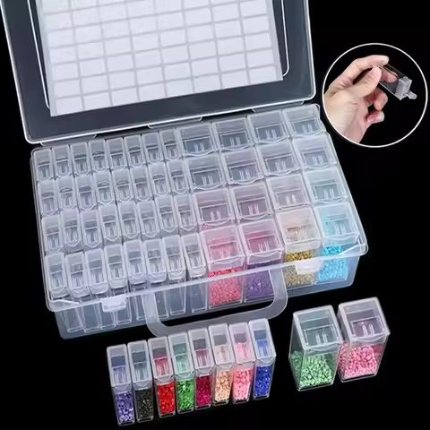 32/40/42/48/56/64pcs storage box diamond painting beads pendant jewelry accessories storage box set container art sup