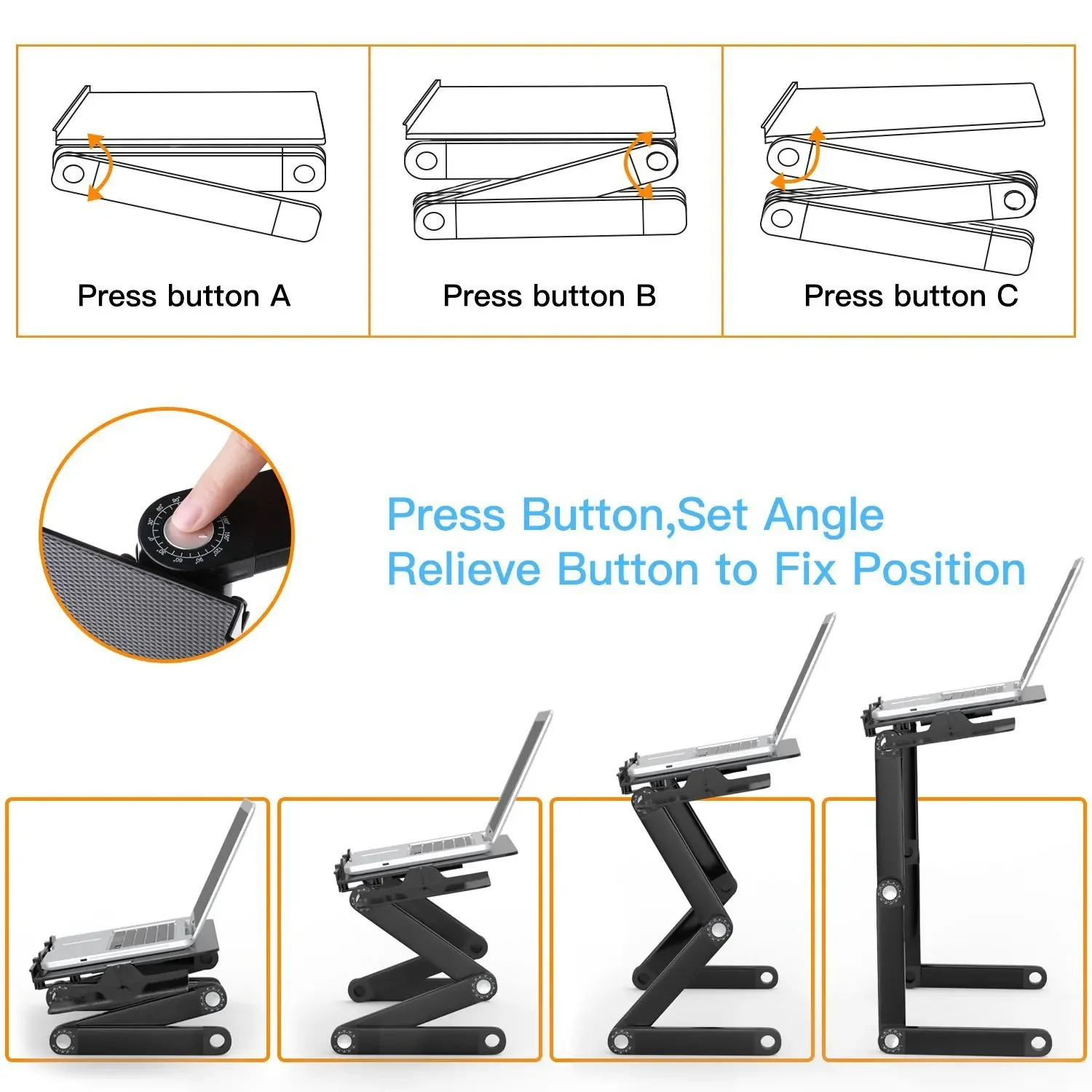 قابل للتعديل الألومنيوم مكتب للحاسوب شخصي المحمولة مريح التلفزيون السرير Lapdesk صينية الكمبيوتر الجدول حامل طاولة الكمبيوتر المحمول حامل مكتبي مع لوحة الماوس