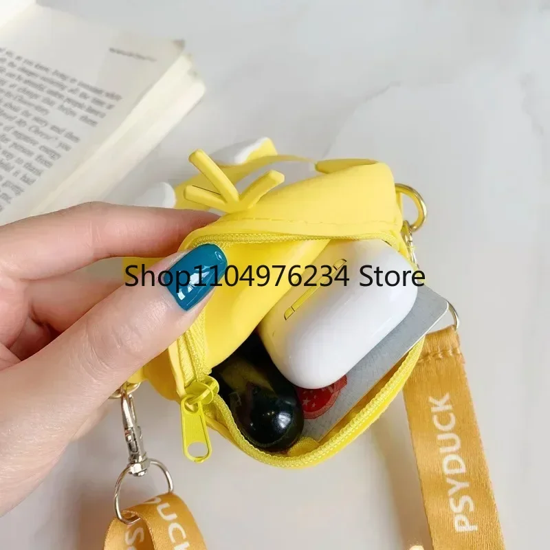 애니메이션 피카추 러블리 패션 가방 공주 작은 스토리지 실리콘 지갑 메신저 만화 피규어 모델 장난감 어린이 선물