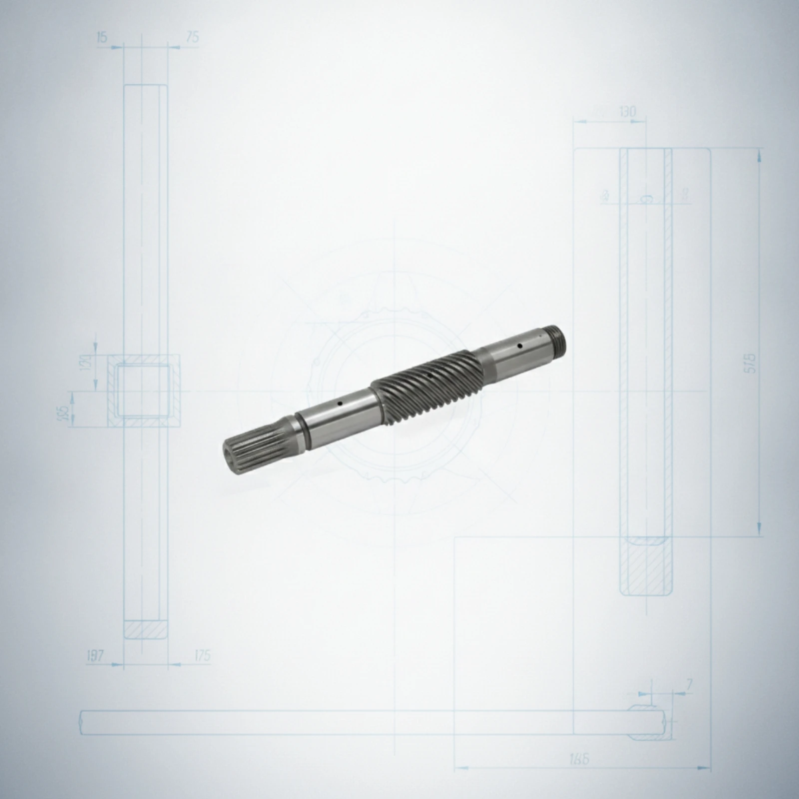 Propeller Shaft with Splined End Replacement Metal Propeller Shaft Easy to Install Compact for Mechanics, Driveline Service