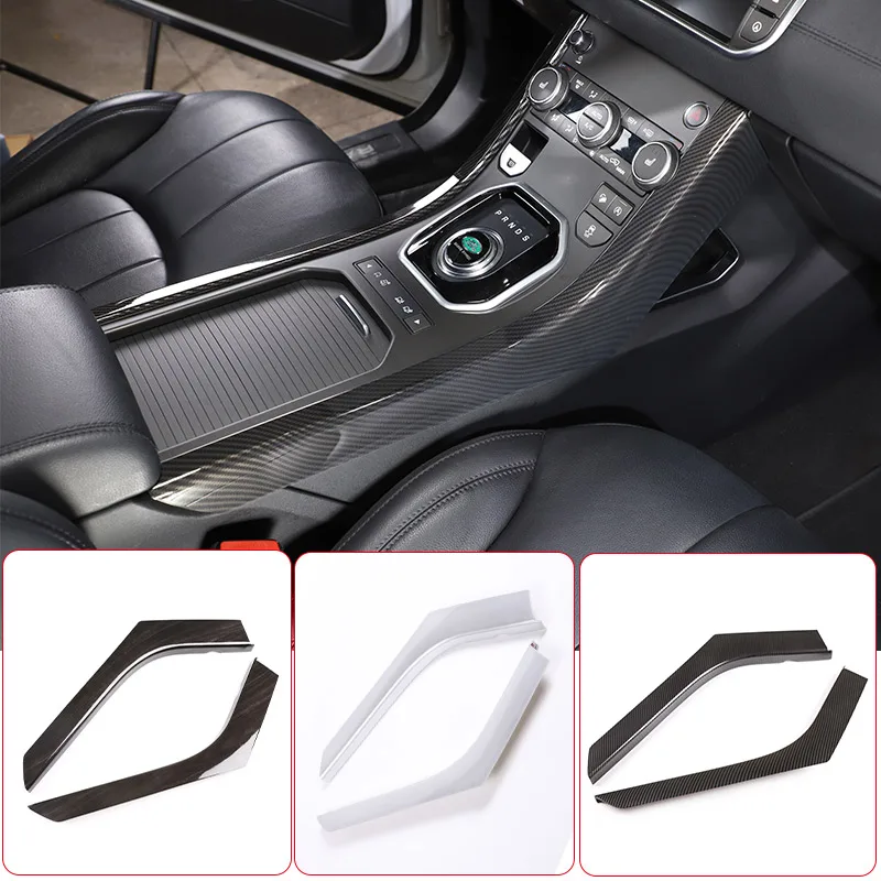 

For Land Rover Range Rover Evoque 2012-2018 ABS Carbon fiber/Silver Car Center Control Side Trim Strip Sticker Car Accessories