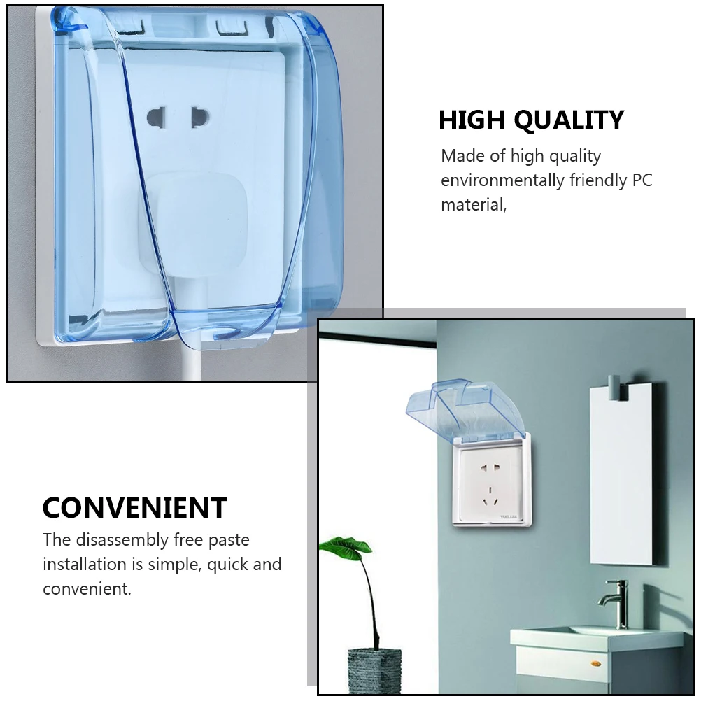 

4pcs 86 Type Waterproof Socket Covers Thickened Wall Protector Box Splash-Proof Outlet Case For Bathroom Home Use Durable Pc