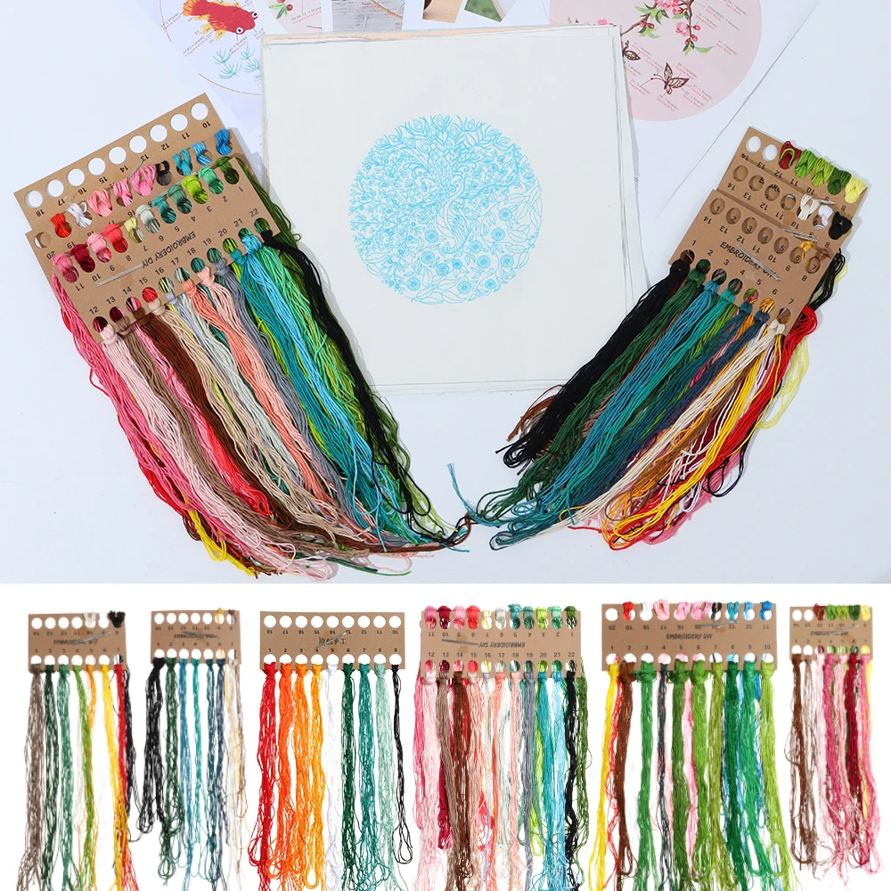 Dekorasi Dinding Dekorasi Rumah Kerajinan Buatan Tangan DIY Starter Setelan Kit Bordir Jahit Silang Alat Benang Kain