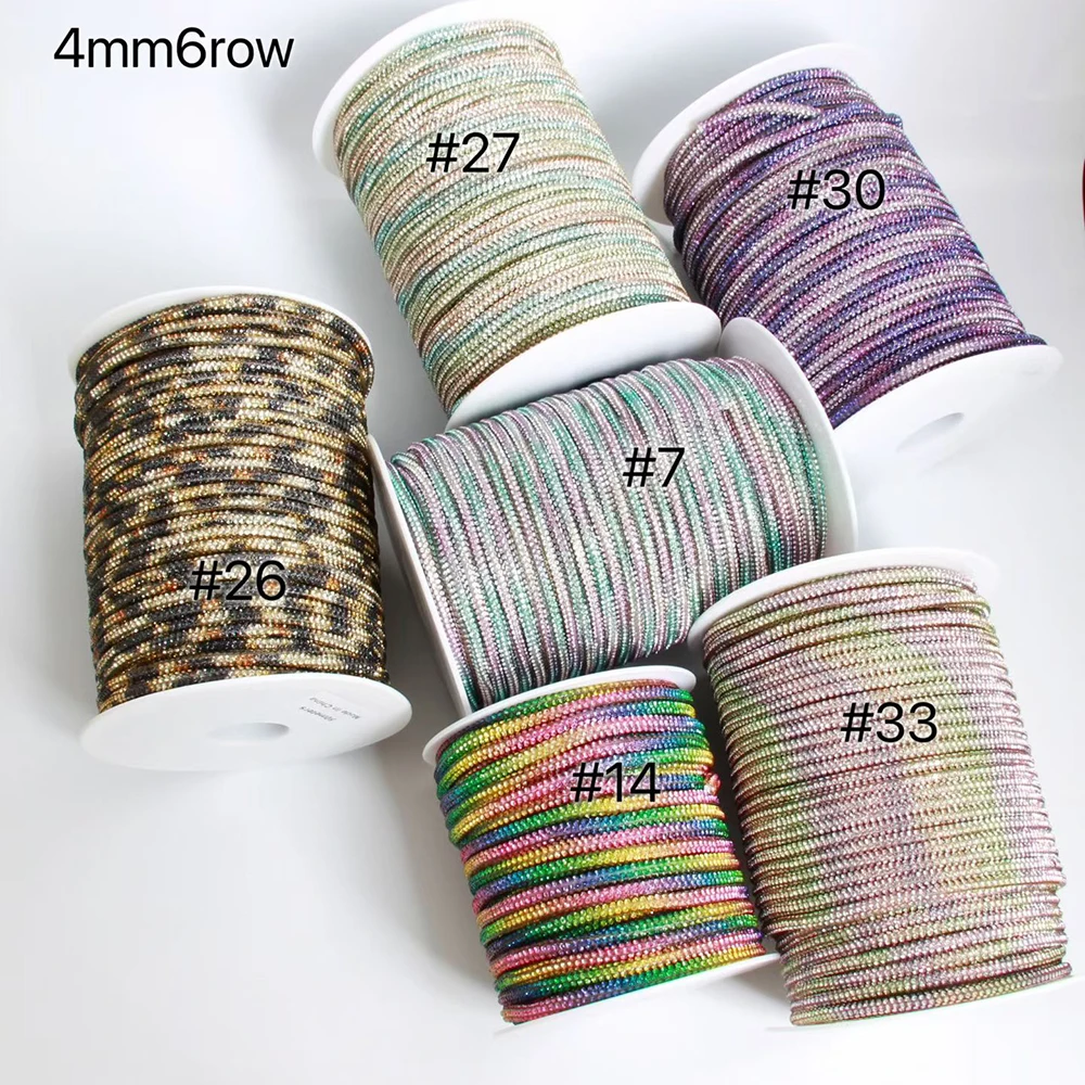 

50 ярдов 4 мм DIY шнур из страз, трубчатые бусины из хрустального стекла, разделители, нити страз, аксессуары для изготовления ювелирных изделий своими руками