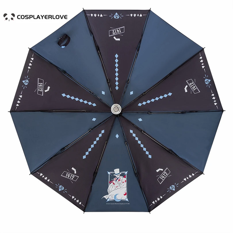 Anime Detective Conan Automatic Umbrella with flashlight Kaitou Kiddo cosplay Manga Peripherals UV Parasol gifts