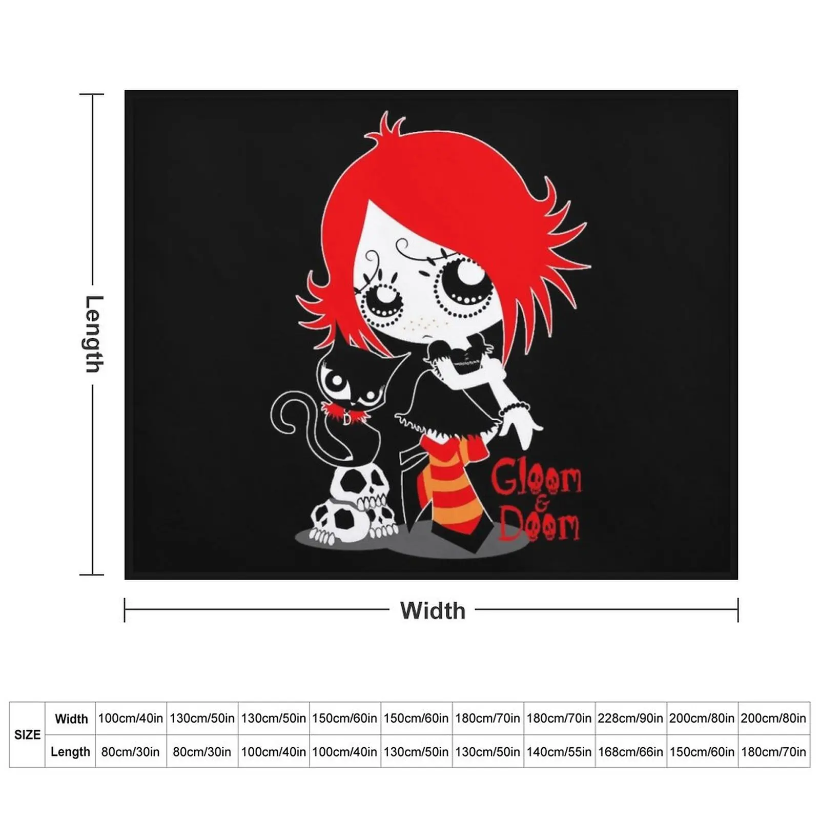 Ruby Gloom and Doom Kitty Throw Blanket Sofas Summer Beddings Bed Blankets