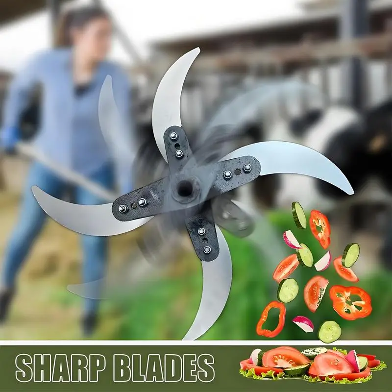 

household agricultural lawn mower is equipped with four high-hardness blades Strong and corrosion-resistant Grass Shredder