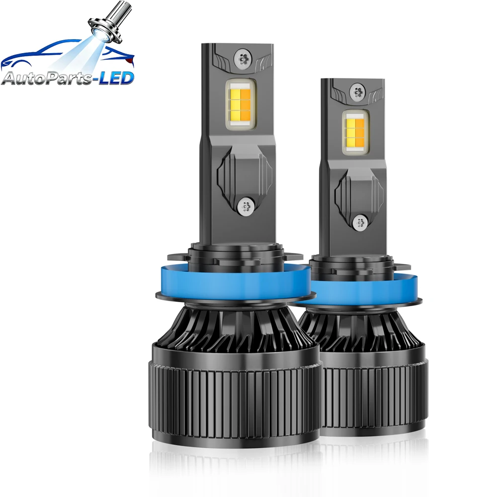 

2pcs Tri-color H7 Dual-color 6000K 3000K 4300K H4 LED 220000LM Car Headlight H11 H8 9005 HB3 9006 H3 LED Bulb 12V Fog Lamp