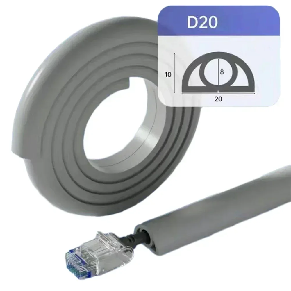 D20mm Floor Cable Protector Wire Cover 3 Meters Floor Cord Cover For Office Home PVC Soft Ground Insulated Wire Duct Electrical