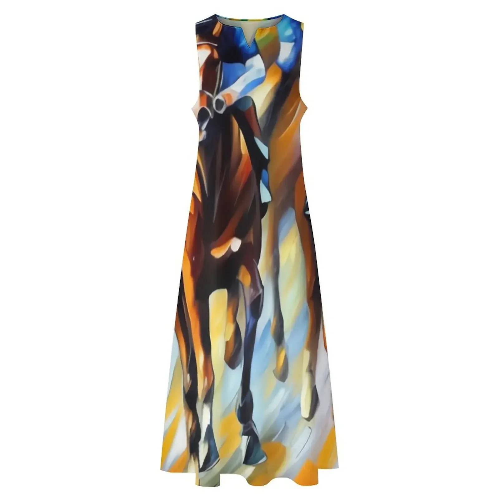 The Horse Race. Brilliant Colors. Long Dress summer dress Prom gown luxury dress