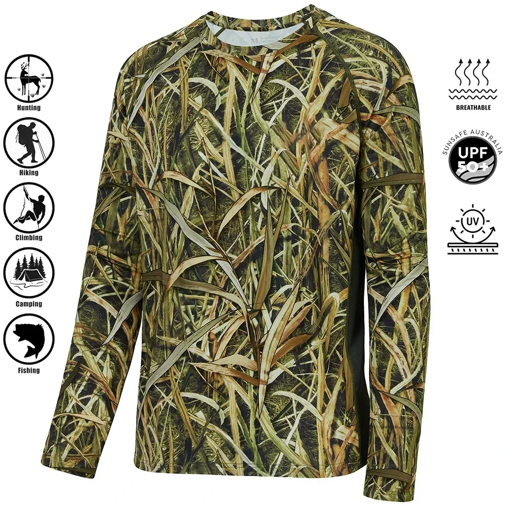 قمصان رجالية مموهة بأكمام طويلة لصيد الأسماك ملابس رياضية كاجوال تي شيرت ملابس الشارع الشهير نزهات التخييم شركة بناء الفريق