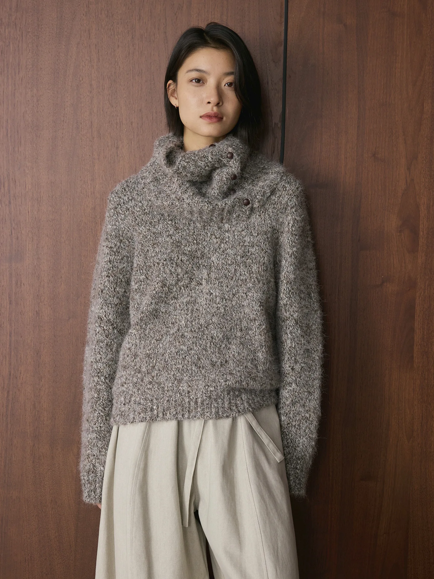 

Новая зимняя корейская ретро-мода с шарфом, плюшевый вязаный шерстяной свитер, свободный и теплый женский топ.