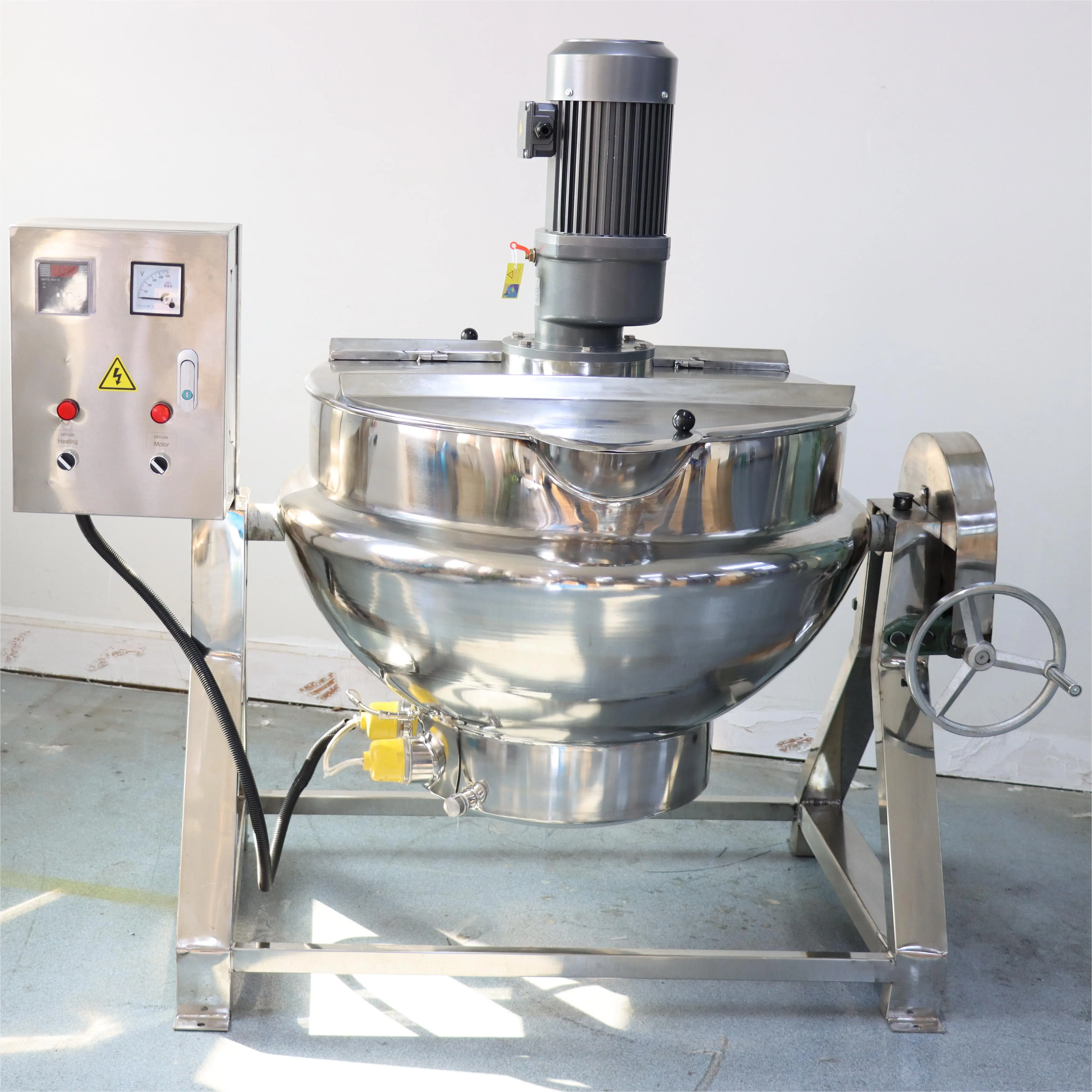 Fruit Candy Stainless Steel 304 316L Tiltable Electric Gas Steam Cooking Jacketed Kettle With Scraper Agitator