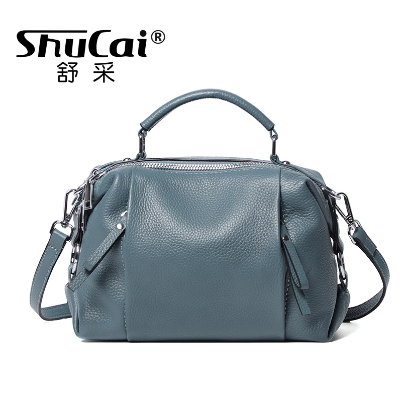 Luxury Women Tote Handbags Genuine Leather Ladies Boston Shoulder Crossbody Bags High Quality Female Top Handle Messenger Bags