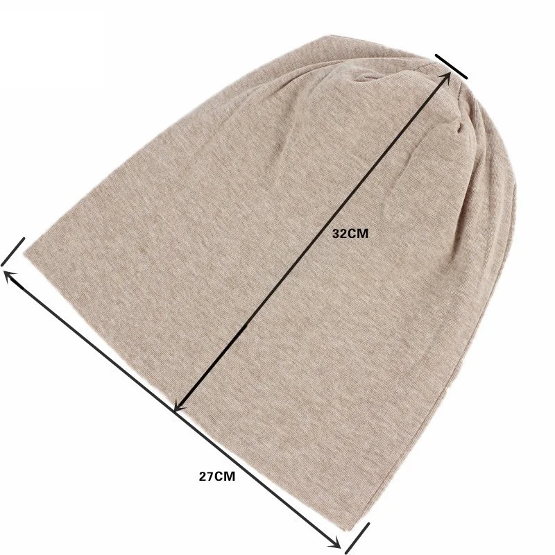 Wave Cap Wool Unisex Beanie Hat Plain Jersey Slouchy Oversize Skull Cap Cotton Baggy Hat Candy Color for Women Men Warm Headwear