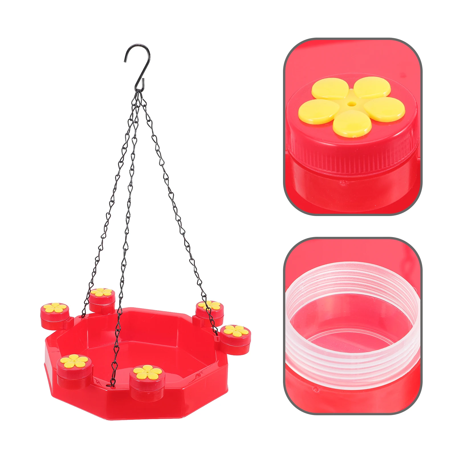 

1pcs Premium Outdoor Hummingbird Feeder Durable Hanging Feeder Squirrel Resistant Plastic Bird Food Container For Garden Balcony