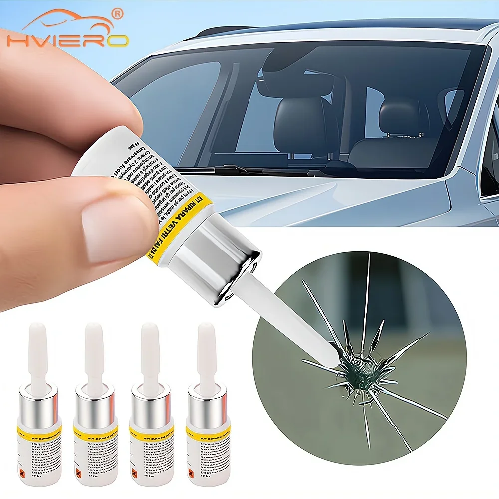 4Pcs Auto Windshield Repair Kit Front Specialize Crack Solution Three Piece Removal Care Accessory Support Glass Liquid Cleaning