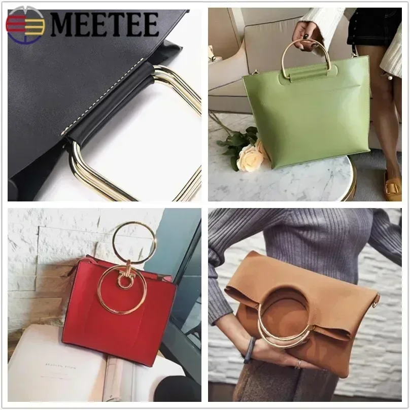 2/4Pcs O D Rings Metal Bag Handles Chain Replacement DIY Handbags Bags Purse Frame Handle Handmade Bags Hardware Accessories