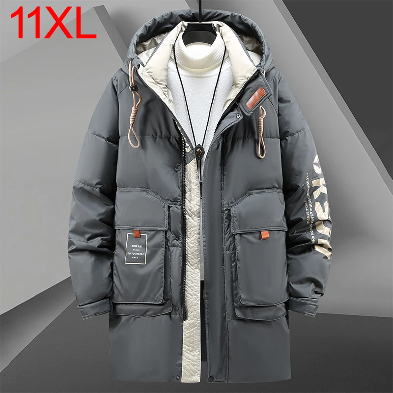 Big size men\'s Parkas clothing long loose casual trend man hooded plus size jacket winter jacket men coat men winter 11XL 10XL