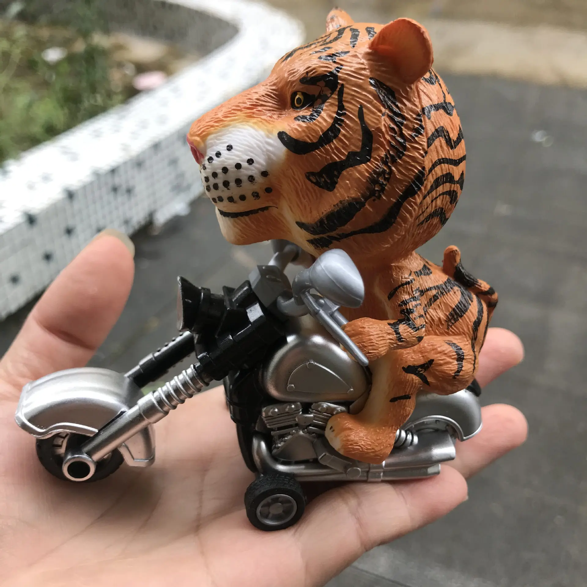 

Children's Simulation Dinosaur Inertia Motorcycle Toys Creative Cute Animal Tiger Panda Rhino Motorcycle Pull Back Car Toys