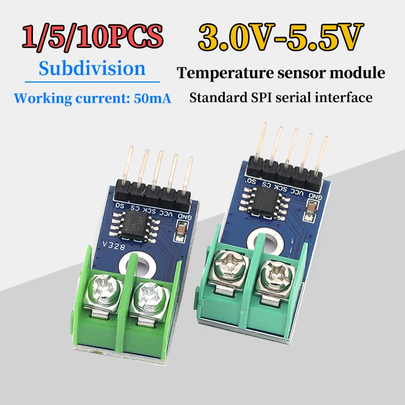 MAX6675 Temperature Sensor Module Serial Thermocouple ADC Converter with E-Type Thermocouple