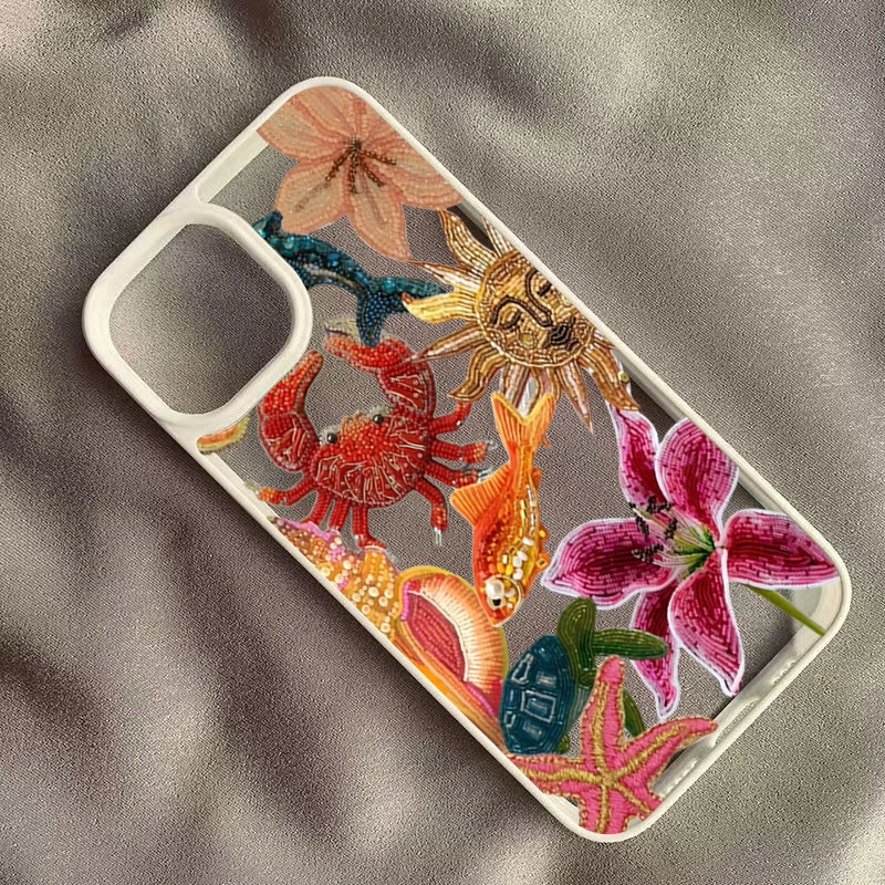 Cute Sea Turtle Floral Phone Case for Redmi 14C 13C 12C 4G Xiaomi Redmi Note 14 13 12 10 9 11 Pro Plus 5G Clear Shockproof Cover - view 3