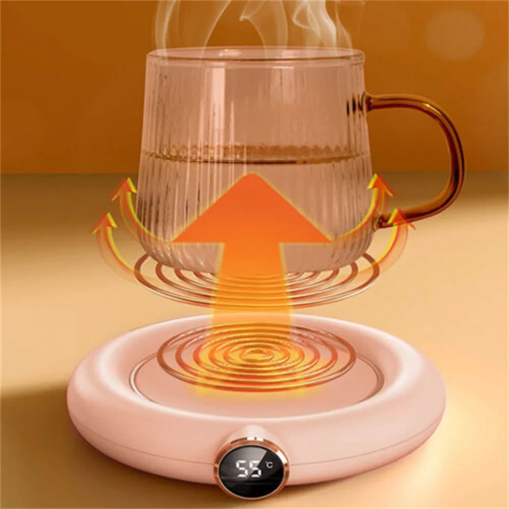 Portable USB Cup Warmer Coffee Mug Heating Coaster Smart Temperature Milk Tea Water Cup Heaters Heating Pad For Home Office Gift