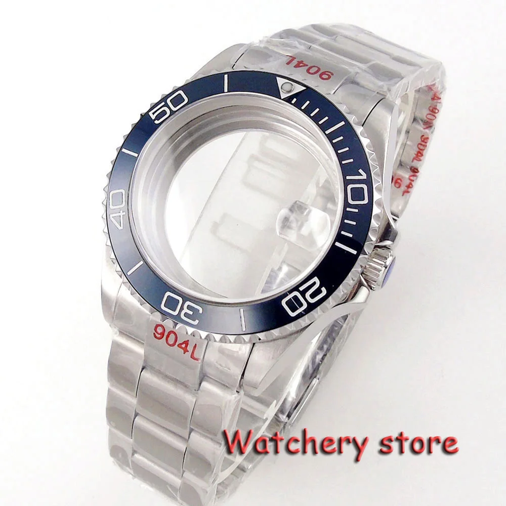 

40mm Tandorio 20ATM Blue Bezel 120 Clicks Mens Watch Steel Case Fit NH35 NH36 2824 PT500 sapphire glass, 200m waterproof