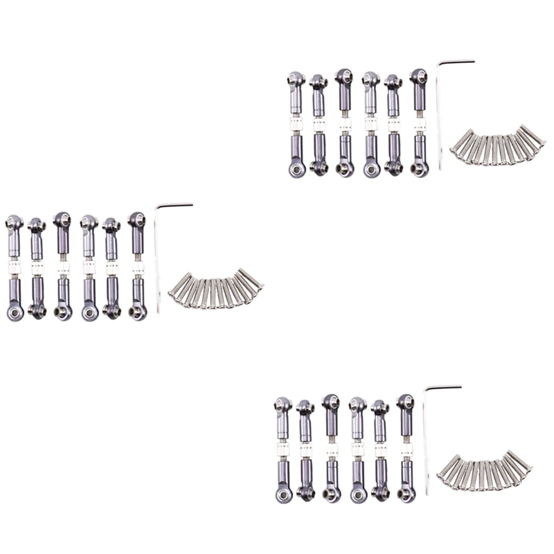

Y43A-18Pcs Adjustable Metal Linkage Pull Rod Front /Rear Servo Link For Wltoys A949 A959 A969 A979 K929,Grey