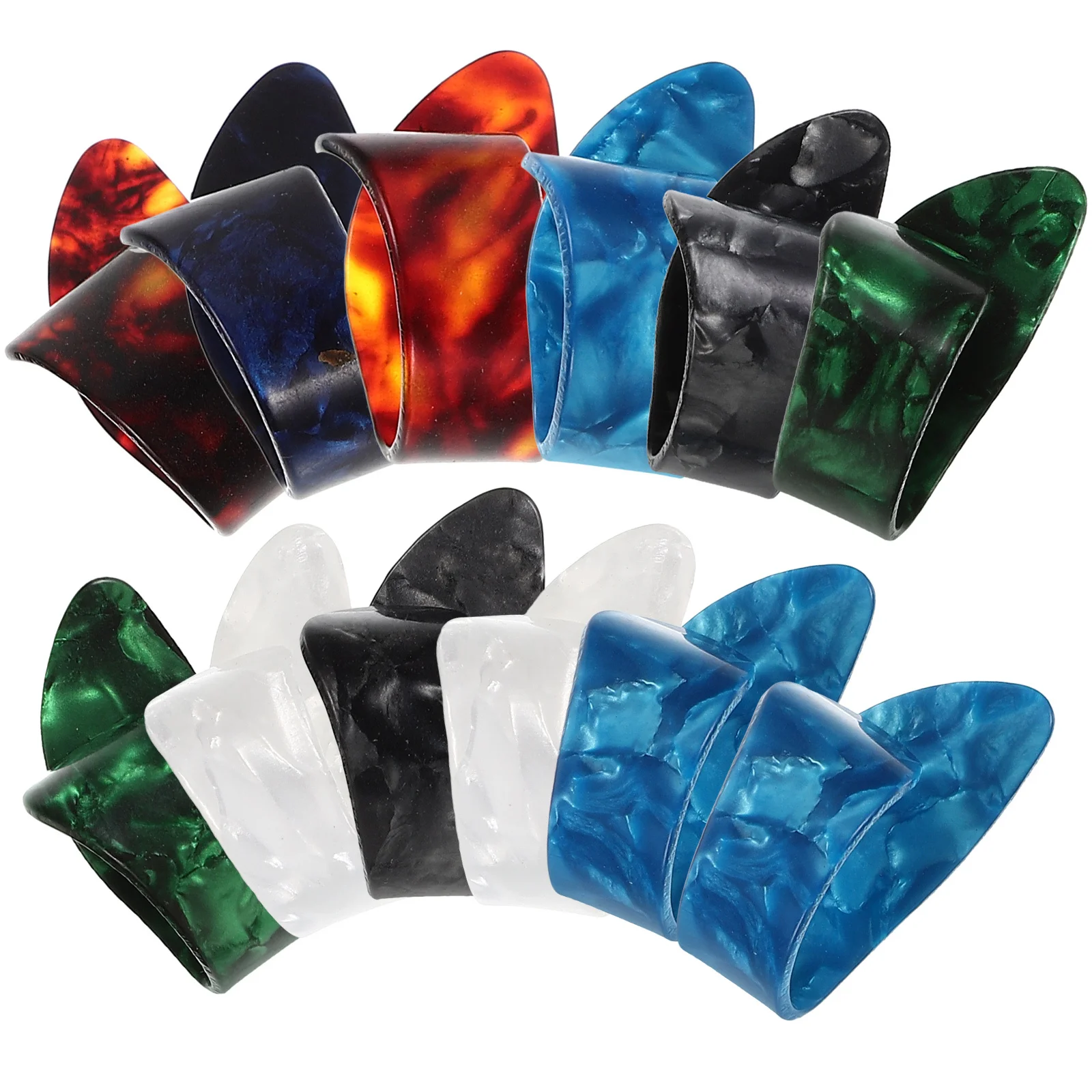 ชุดปิ๊กกีตาร์ 12 ชิ้น แบบนิ้วโป้ง ทำจากไซโลไนต์ สำหรับกีตาร์เบส กีตาร์ไฟฟ้า กีตาร์โปร่ง แพ็คหลากหลาย อุปกรณ์เสริมเครื่องดนตรี