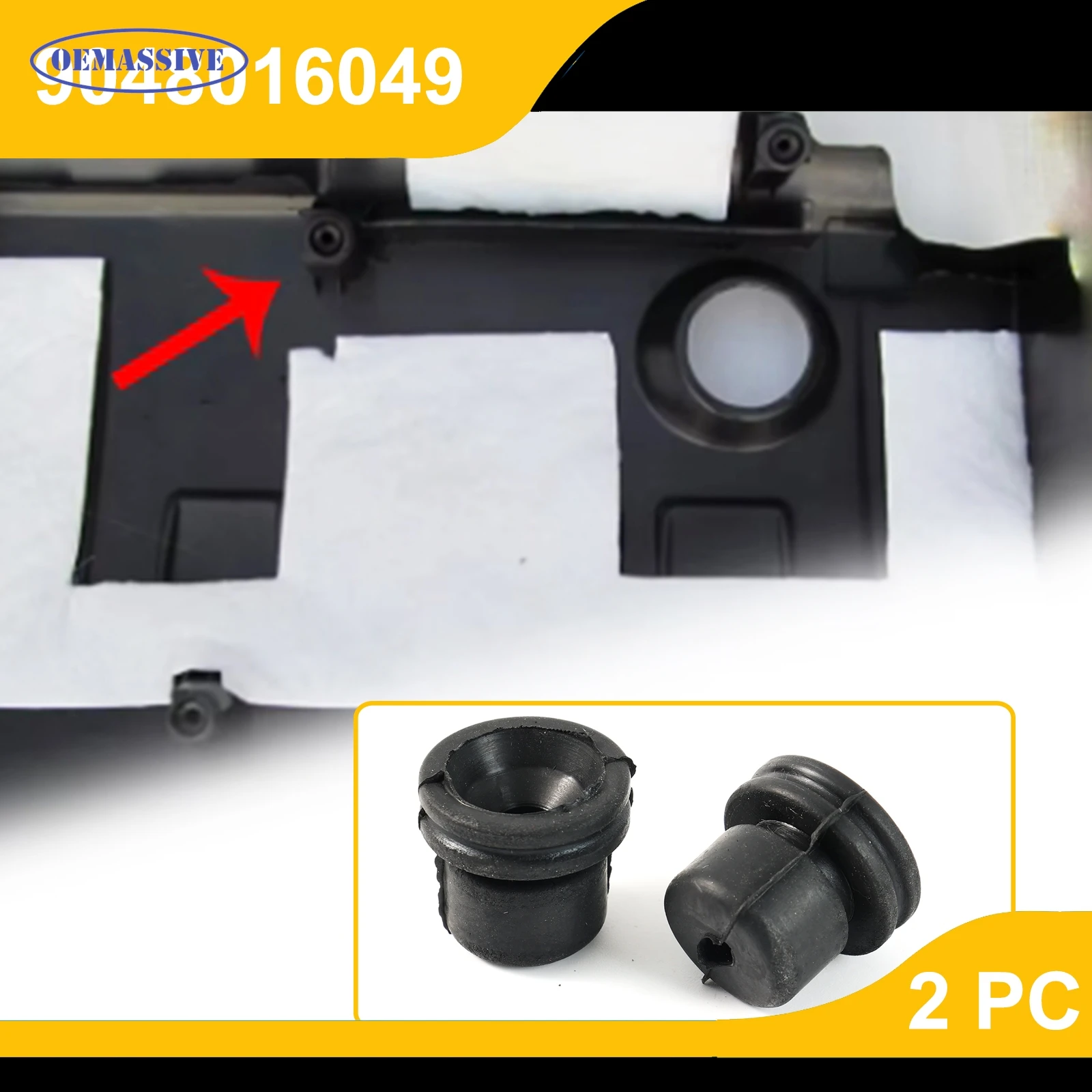 2 PC Engine Cover Cushion Grommet Genuine OE 9048016049 Cylinder For Toyota Avalon Camry Corolla 2018 2017 2016 Auto Accessories