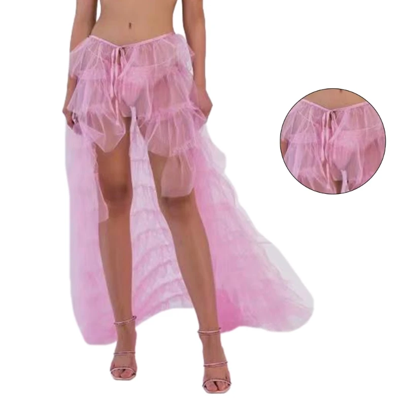 Damen-Tüll-Tutu, Röcke, Hochzeit, Party, Cocktail, Abschlussball, Bandage, Netz-Maxikleid