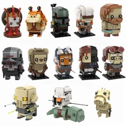 Buildmoc Space Wars Brickheadz figure Vader-Anakined Queen Jar Binksed General-Grievous Building Blocks giocattoli per bambini per bambini