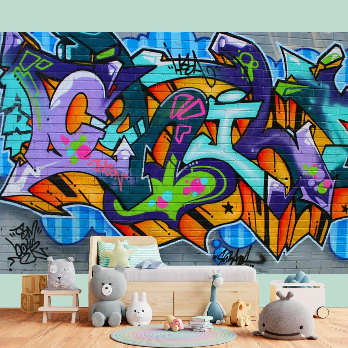 

Grunge Street Art Wall Backdrop Background Graffiti Tapestry Banner Hip Hop Funk Design Psychedelic LivingRoom Decor Photography