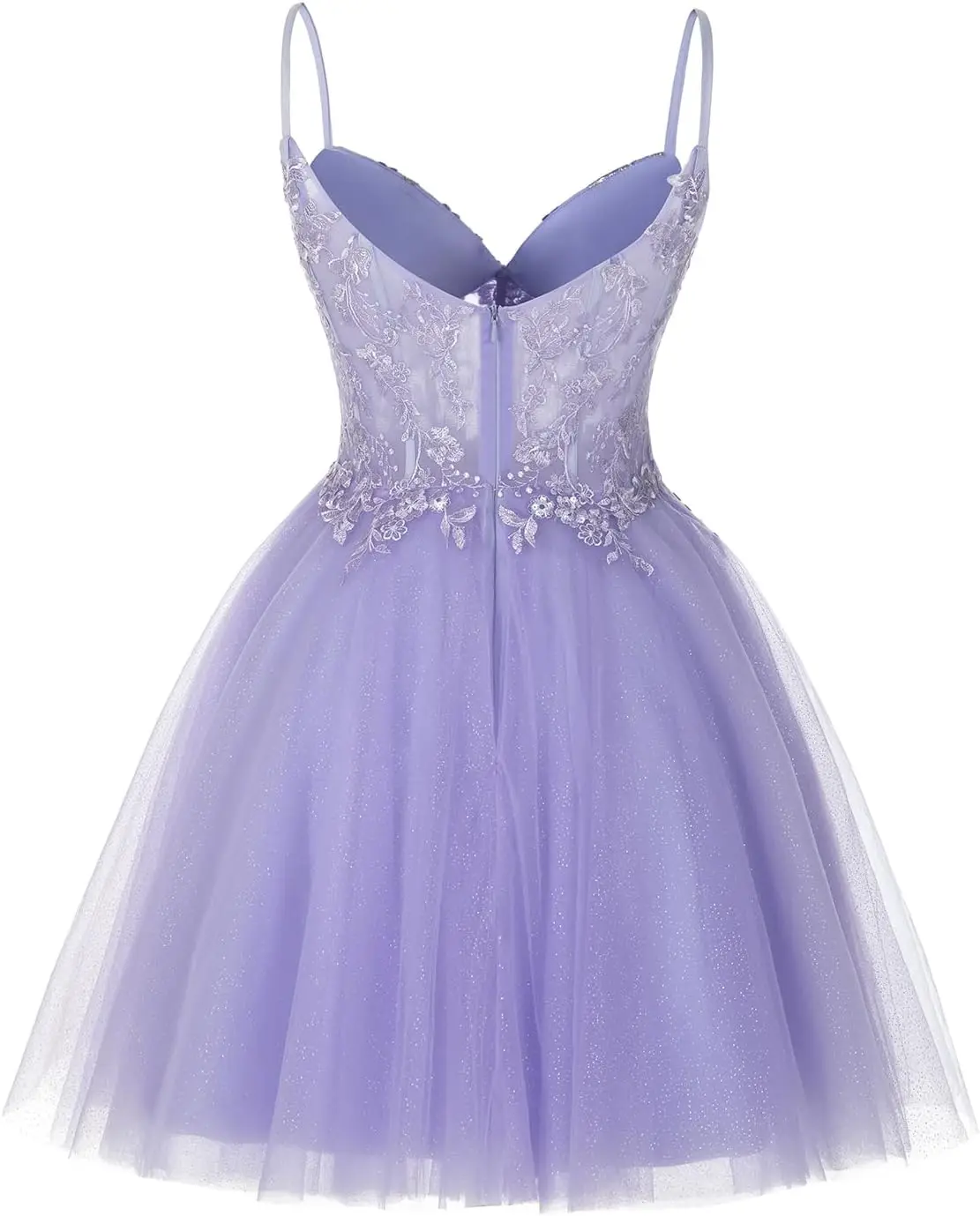 Korte kanten bloemen homecoming-jurken voor tieners Sparkly tule illusie galajurk boven de knie, mini-galajurken