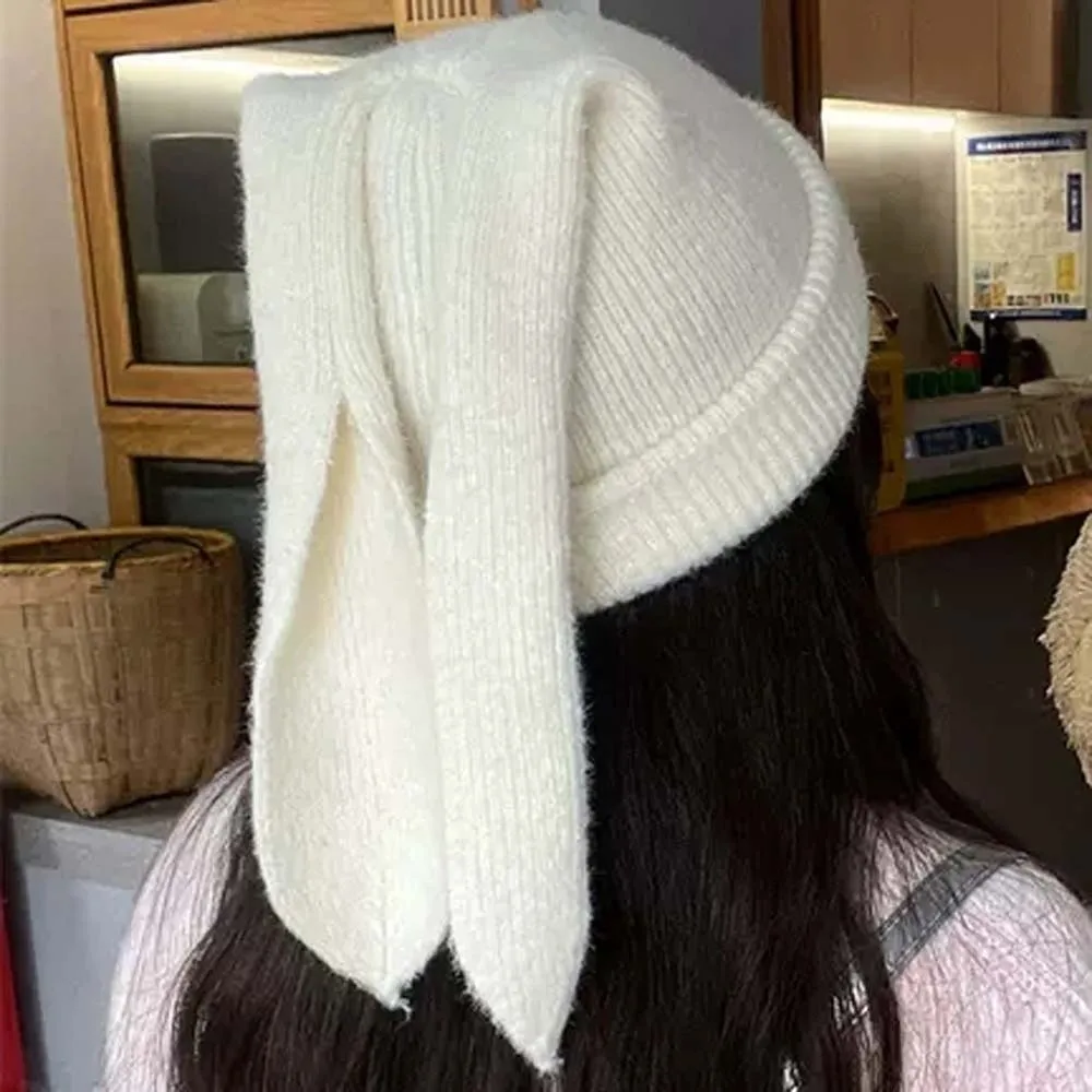 

Fashion Elastic Bunny Pullover Cap Trendy Korean Style Rabbit Ears Cap Soft All-match Brimless Beanie Hat Outdoor
