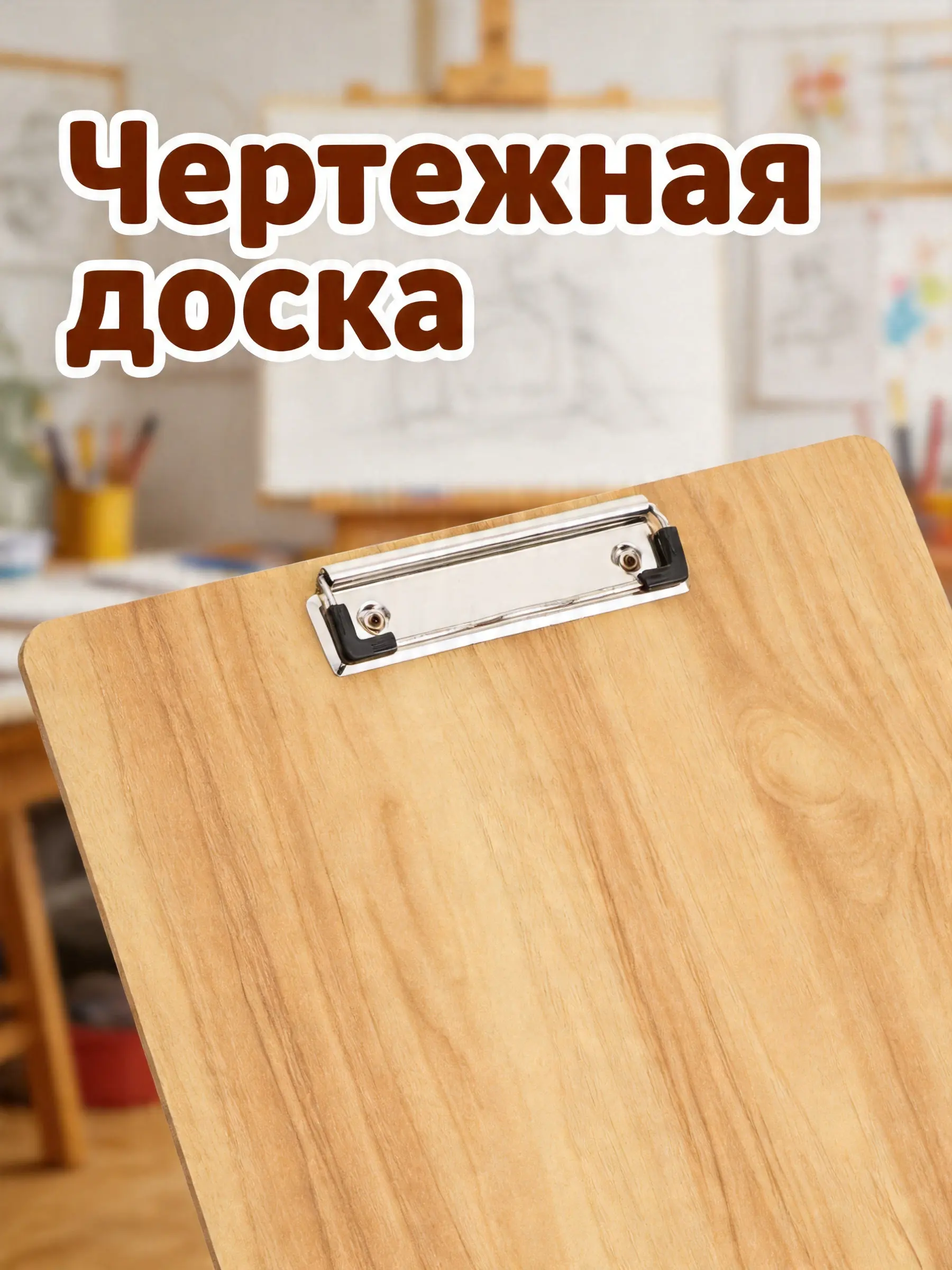 Wooden Sketch Board Drawing Clip Student Portable Indoor Outdoor Drawing Sketch Board Size 8K 30cmx40cm Sketchboard
