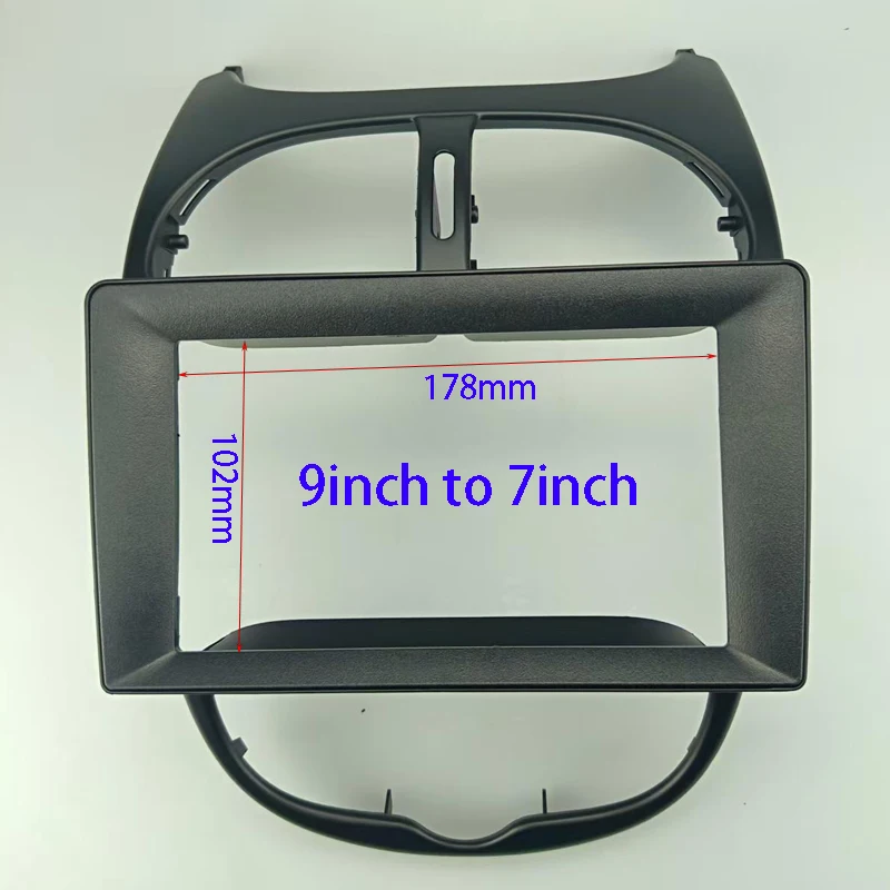 7/9 Inch Car Radio Frame Kit For Peugeot 206 1998-2010 2 Din Auto Stereo Center Console Holder Fascia Trim Bezel Faceplate