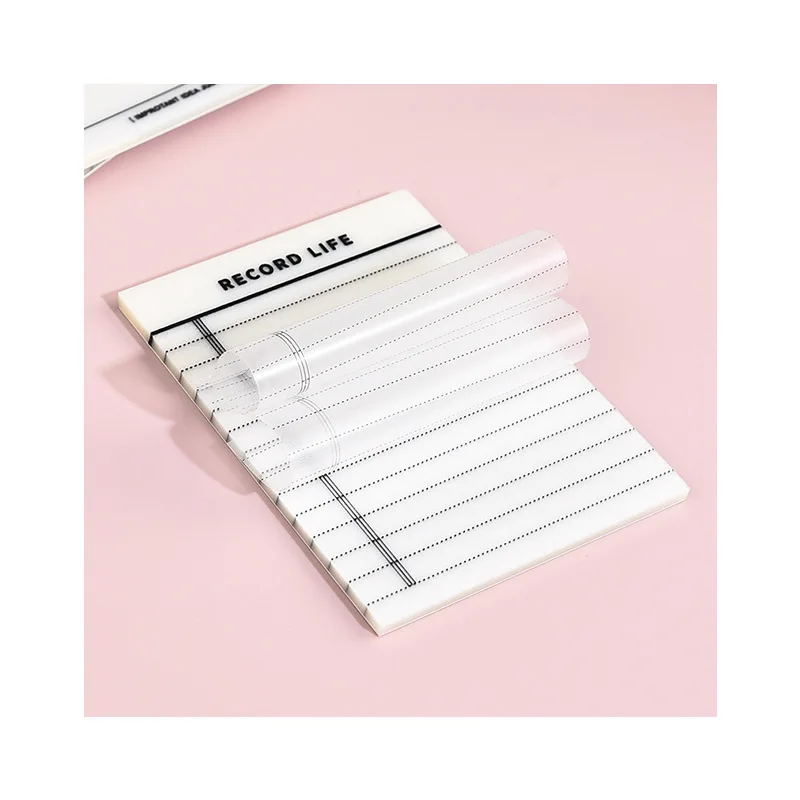 Transparent Sticky Notebook Waterproof PET Memo Pad for Student Office Stationery Simple Tear Memo Pads Note Book Notepad