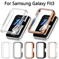 Bling PC Hollow Case For Samsung Galaxy Fit 3 Samrt Watch Strap Diamond Crystal Bumper Protective Cover Screen Protector Fit3