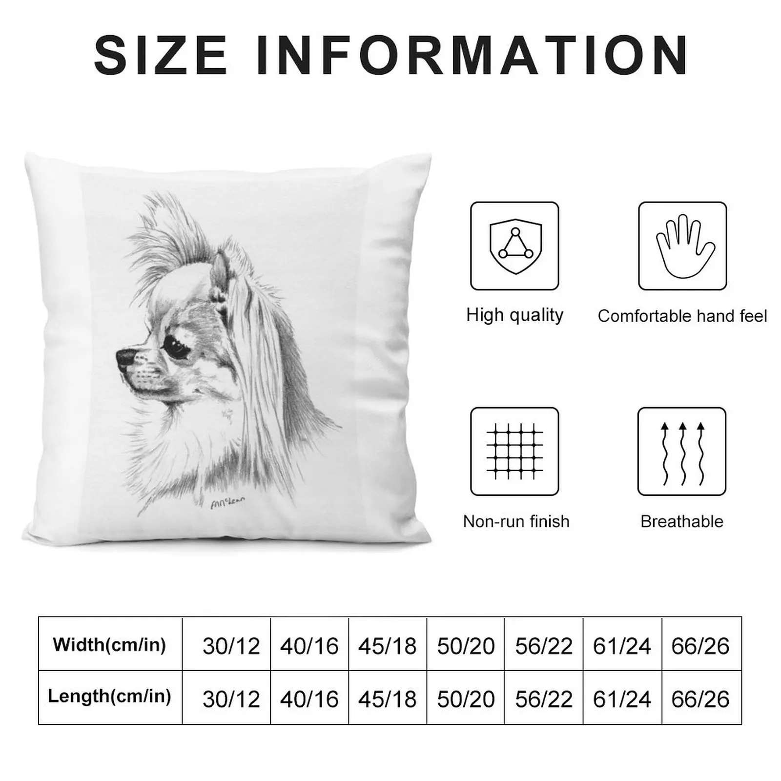 Longcoat chihuahua head portrait Throw Pillow Cushions autumn decoration pillow