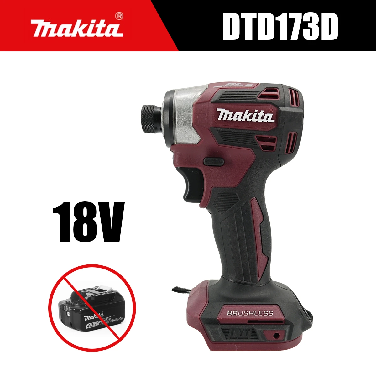 Makita 18V DTD173 borstelloze boormachine, elektrisch gereedschap, veelkleurig, doe-het-zelf, 180 Nm, elektrische houtbout, T-modus