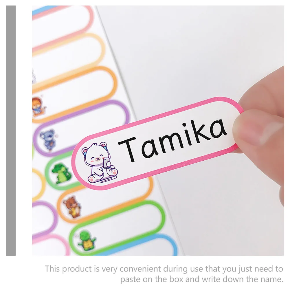 Writable Name Tags 10 Sheets Self-Adhesive Labels for Daycare Home Classification Long Service Life Bottle Labels