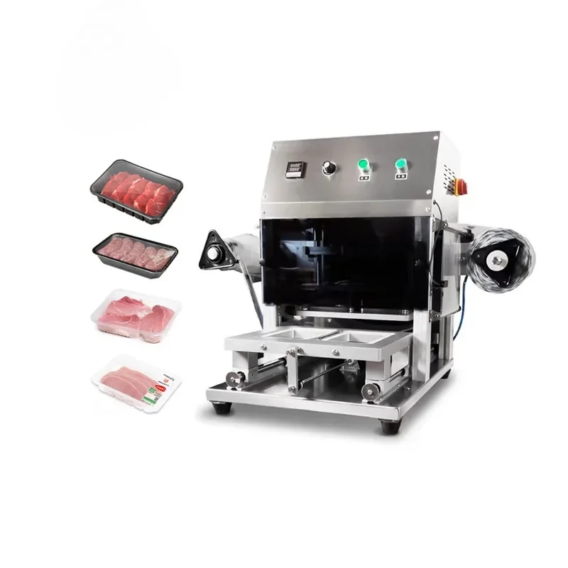 

JINYI QF260T-S Desktop Pneumatic Fastfood Tray Lunch Box Sealing Machine automatic food tray sealing packing machine