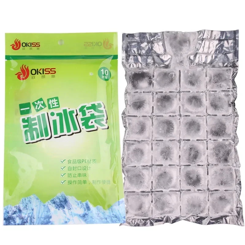 10 Pcs Ice Cube Mold Self-Seal Ice Cube Bags Transparent Disposable Faster Freezing Maker Ice-making Bag Kitchen Gadgets