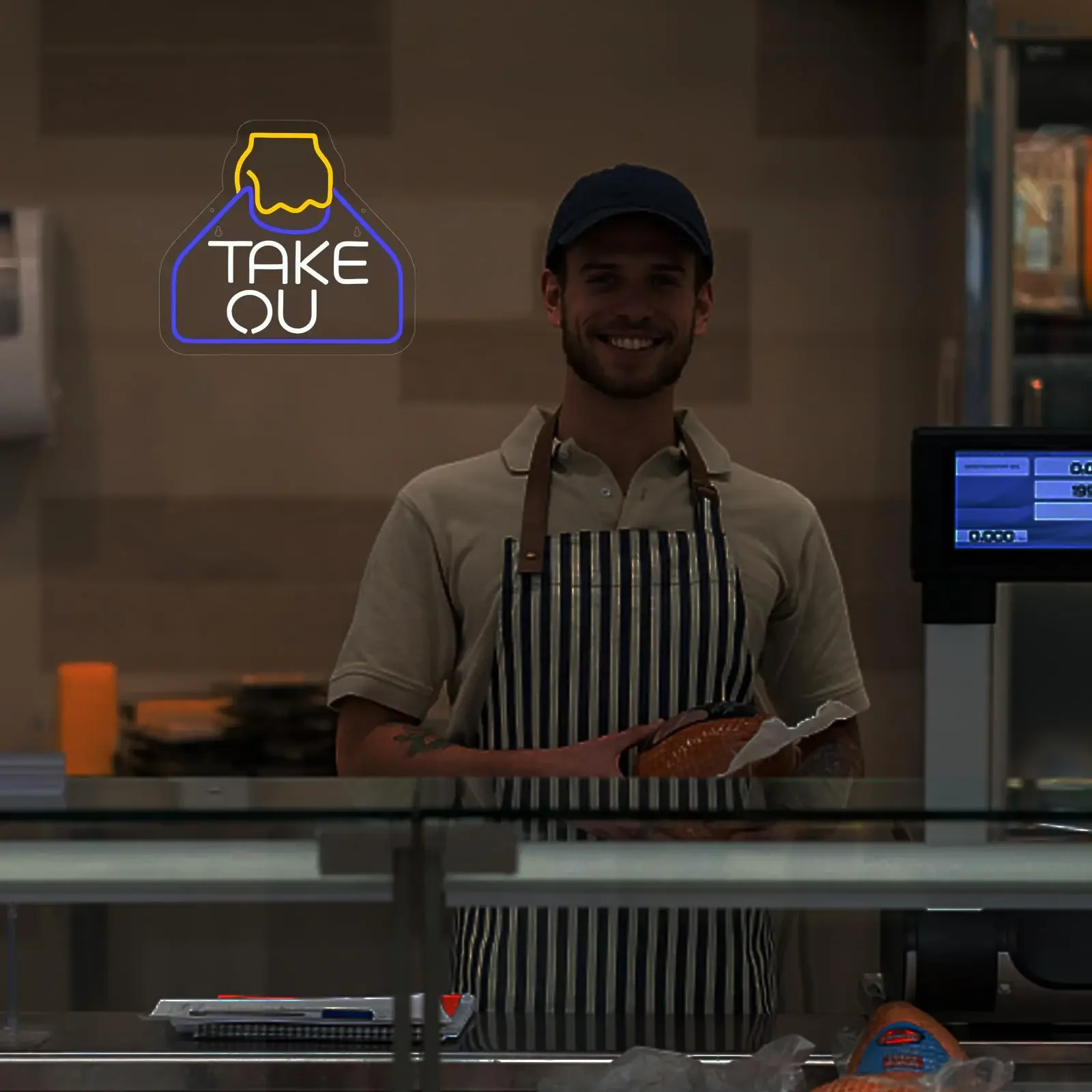Take Out Neon Sign for Business Carry Out Take Away Led Light Switch for Restaurants Wall Decor Bar Store Drink Shop Cafe