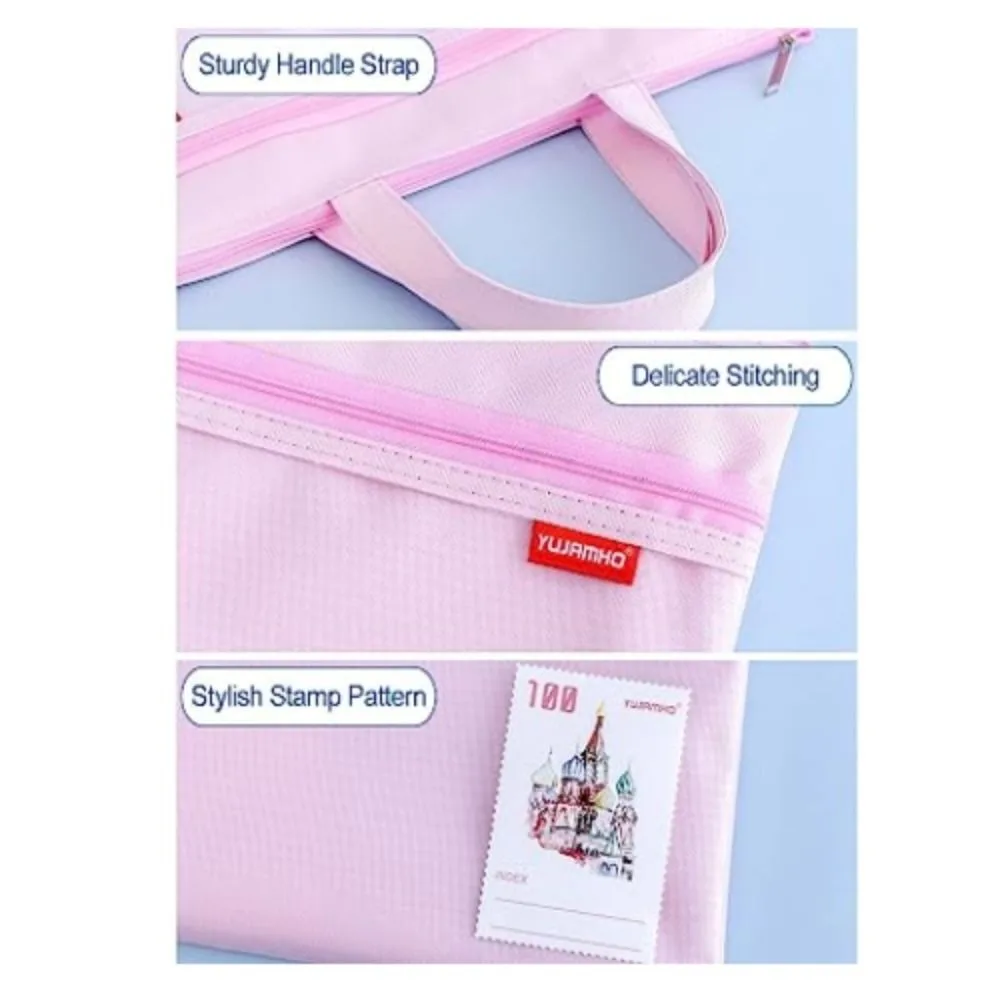 Bag Capacity Waterproof Waterproof Document Bag A4 Handbag Pink Mesh Zipper Bag Foldable Document