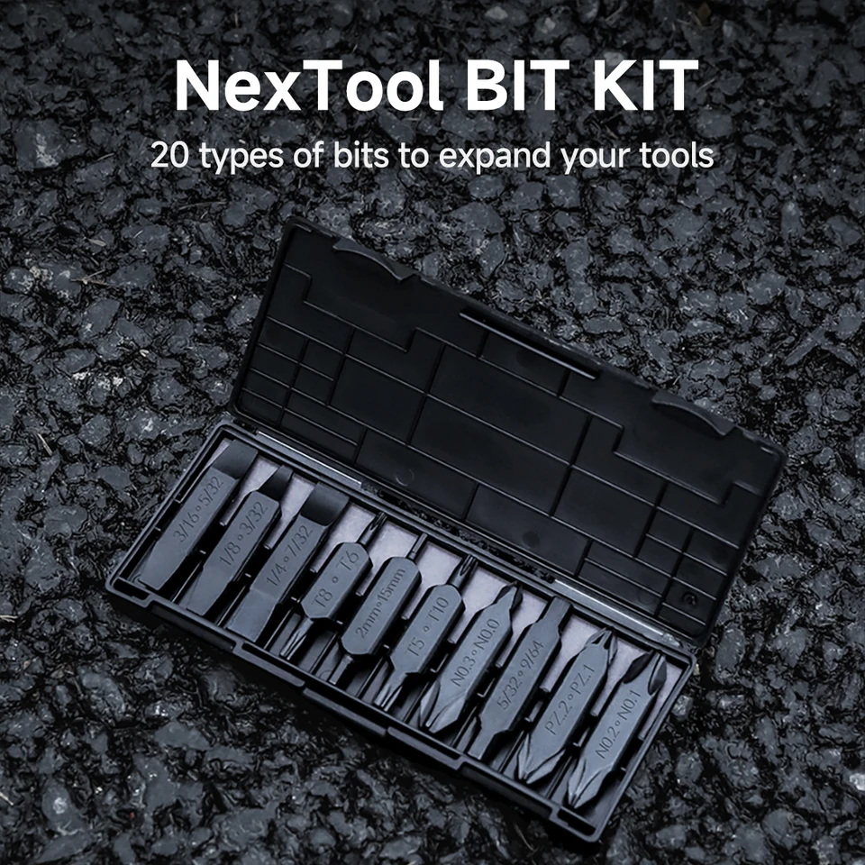 NexTool Bit Kit 10 Pcs - Bits Ersatz S2 Acero Para Multiherramienta Phillips Torx Flat