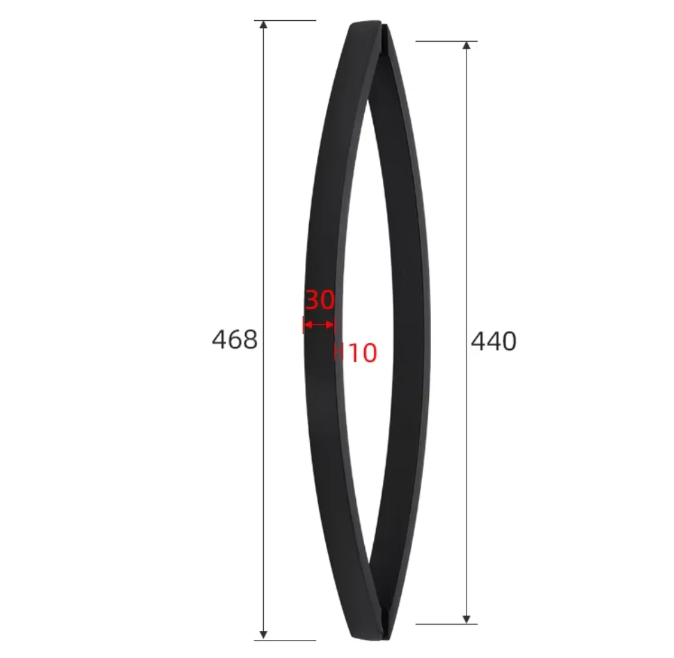 1Pc SUS304 Back-to-Back Arch Bow Glass Door Bar Pull Handle Matte Black Rose Gold