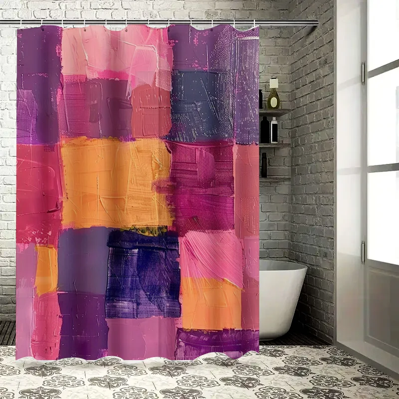 

Красочный абстрактный набор занавесок для душа для декора ванной комнаты, современный художественный коврик для ванной, дверная панель для душа, аксессуары для украшения дома i